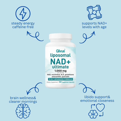 Glivue Liposomal NAD+ Pure 1,000 mg, 60 Vegan Capsules